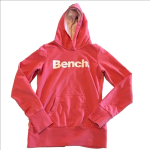 ​Bench Girls Pink Pullover Hoodie – Classic Logo Sweatshirt – Size 12